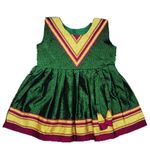 Charul's Traditional Ethnic Resham Cotton Khan Dress for Girl (6-12 Months, Green6Mth)