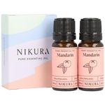 Nikura Mandarin Essential Oil - 20ml (2 x 10ml) | 100% Pure Natural Oils | Perfect for Aromatherapy, Diffusers, Humidifier, Bath | Great for Self Care, Lifting Mood, Improving Sleep | Vegan & UK Made