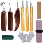 Wood Whittling Kit,Wood Carving Tools for Adults and Kids Beginners Carving Knife Sharpener for DIY Sculpture Carpenter and Beginners (Wood Color)