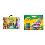 Crayola Silly Scents Inspiration Art Case (80+ Art Supplies) and Glitter Markers (6-Count) Bundle