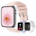 Smart Watch for Women with Bluetooth Call/Dial,1.85" HD Screen Activity Fitness Tracker with Heart Rate/BP/SpO2/ Sleep Monitor,IP67 Waterproof Smartwatch for iPhone Android.(Pink+Lavender+White)