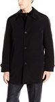 Kenneth Cole New York Men's 34 Inch Raven Raincoat with Sewn in Knit Bib, Black, Small