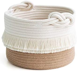 CherryNow Petits paniers de rangement tissés en coton et corde de jute décoratifs pour couches, couvertures, magazines et clés, décoration de chambre d'enfant, conteneur de rangement pour la maison,
