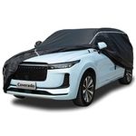 Car Cover Waterproof All Weather, Coverado Soft Cotton Lined Hail Protector Car Cover with Zipper Door, Outdoor Sun UV Rain Snow Protection Car Covers for Automobiles Universal Fit SUV (170"-190")