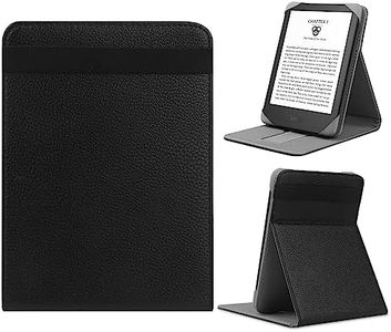 LIUDENWIN Universal Case for 6-inch Kobo Clara HD/Kobo Clara 2E/Kobo Nia/Pocketbook Basic 4/Touch Lux 5 Leather Stand Cover Compatible 6'' Pocketbook/Tolino E-Book Reader, Black