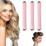 MAYCREATE® Heatless Hair Curler, Flexible Curling Rod with Hook, Satin Rollers for All Hair Types, No Heat Curls to Sleep for Curl Rods, Heatless Curls for Blowout Hair, Pink