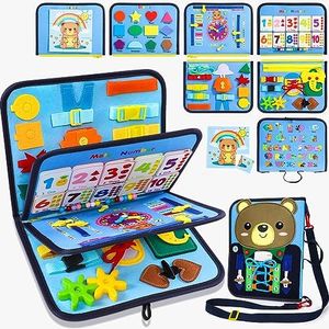 Gontence Juguetes Niños 2 3 Años - Busy Board Montessori - Montessori 1 Año - Juegos Educativos Niños 2 3 4 5 Años - Juguetes Sensoriales Tablero Montessori - Regalo Niño Negros
