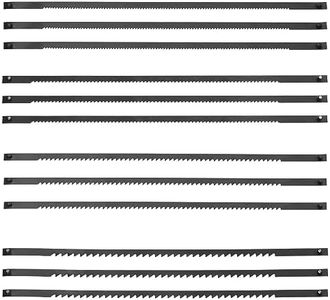 VGOL 10 Sets of 10/15/18/24 Teeth Carving Saw Blades Carbon Steel Coping Saw Blade Simple Installation for Cutting Wood, Plastic, Foam 127mm