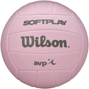 WILSON Super Soft Play Outdoor Recreation Volleyball - Official Size, Pink/Dark Pink