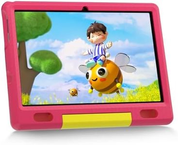 Kids Tablet 10 inch Android 13 Tablet for Kids 3-7, 6(2+4) GB 64GB, Parent Controls, Kidoz Pre-Installed 5000mAh, 5+8MP Dual Camera with Shockproof Case (Pink)