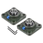 uxcell 2pcs UCF205-16 Pillow Block Bearing 1" Bore Cast Iron Base Chrome Steel Mounted Ball Bearings Self Alignment with Hex Key Wrench