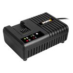 Worx WA3867 20V Ultra Fast High Capacity Battery Charger, Quick Charging for Worx 20V/40V Li-Ion Batteries, Compatible with PowerShare Tools