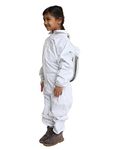 Forest Beekeeping Supply- Kids Full Body Bee Suit. Prewash 100% Cotton Twill Soft to Children’s Skin tuff to bee Stings with Self Supporting Fencing Veil Hood.(Small, Cotton Suit)