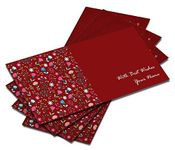 Brown Cloud Customized Exclusive Designer Velvet RED Card Emboss Gloss Printed Shagun/Money/Gift Envelope/Cover/Lifafa for Gift/Festival with Personalized Text Message/Name (Pack of 10)