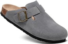 guoluofei Clogs For Women, Womens Clogs And Mules House Slipers With Arch Support And Adjustable Buckle, Grey, 9