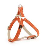 Plutus Pet Cotton Hemp Step In Dog Harness, Sustainable, Lightweight and Escape-Proof, Easy Walk Dog Harness for Puppy Small Medium and Large Dogs, Orange, M