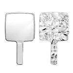 YCHMIR Hand Mirror Hand Held Mirror Electroplate Mirror (Sliver, Square L)