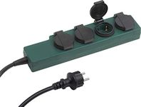 Meister 7430910 4-Way Power Strip - 1.4 m Cable - Rubber Hose Cable - IP44 Outdoor/Distribution Socket/Wet Room Socket Distributor/Outdoor Socket Strip