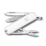 Victorinox Swiss Army Knife - FRESH. STYLISH. COLORFUL SWISS CLASSICS - 7 Function, Multi-utility tool with a Pair of Scissors - Falling Snow, 58 mm, White, M