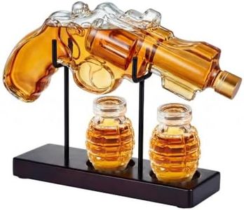 Christmas Gifts for Men Dad, Kollea 9 Oz Whiskey Decanter Set with 2 Oz Glasses, Unique Dad Birthday Gift Ideas from Daughter Son, Funny Military Retirement Present, Cool Liquor Dispenser for Home Bar