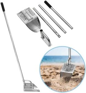 Etespie Sand Scoop for Metal Detecting,Heavy Duty 304 Stainless Steel Metal Detecting Shovel for Metal Detector,Scoop Shovel with Long Steel Handle Pole Design, Detecting Scoop for Treasure Hunting