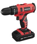 Buildskill Cordless Drill Machine with Impact 20V, Powerful Cordless Tools, Lightweight Drill Machines, Built-in LED Battery Drill Machine, Essential Cordless Screwdriver, Hand Drill for Home Use