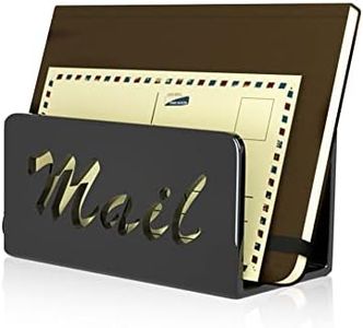 Mail Organizer countertop,wishacc Mail sorters Letter Holder Desktop Organizer for Home, Office, Kitchen Counter Organizer Mail Holder in Black Color