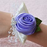 Jackcsale Bridal Corsage Bridesmaid Wrist Flower Corsage Flowers Light Purple Pack of 2