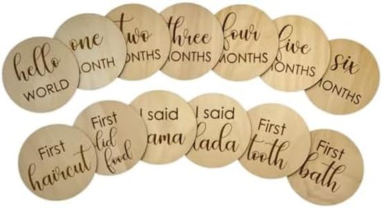 Baby Milestone Cards |13 Double Sided Monthly Baby Milestone |Monthly Baby Milestone Wood |Baby Monthly Milestone |Wooden Monthly Milestone Discs|Monthly Milestone Wood Discs|Month Baby Milestone