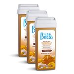 Depil Bella Roll on Chamomile and Calendula Depilatory Wax, Body Waxing, Hair Removal Wax-Cartridge for Men-Women, home self waxing. Sensitive Skin, Dermatologically tested, Painless (3 PACK)