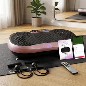 Mila Slim & Sculpt Vibration Plate Pro — Lymphatic Drainage & Weight Loss Connected Shake Exercise Machine, 255 Speeds Whole Body Workout Platform with App & Resistance Bands for Women