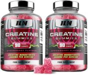 Iron Labs Nutrition Creatine Gummies - 3,600mg per Serving - Strawberry Flavour - Creatine Monohydrate Gummy Bears - High Strength Creatine Gummies for Men and Women (2 Pack - 180 Vegan Gummies)