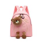 Vidillo Kids Backpack with Stuffed Animals Children'S Rucksack with Chest Strap Cute Cartoon Bear School Bag Kindergarten Preschool Bookbag Primary Bookbags Best Gift for Boys Girls Age 3-6 (Pink)