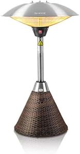 Heatlab Table Top Infrared Electric Outdoor Indoor Patio Heater with 3 Heat Settings in Brown Rattan 2.1kw