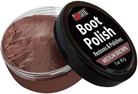 JOB SITE Jobsite Premium Leather Boot & Shoe Polish Cream - Restores, Conditions & Polishes - Medium Brown - 3 oz