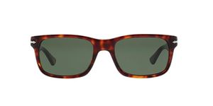 Persol PO3048S Rectangular Sunglasses, Havana/Crystal Green, 58 mm