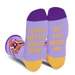 Funny Cat Socks for Women Teen Girls - I Can’t Get Up Right Now My Cat Needs Me Animal Crazy Silly Cute Socks Mothers Day Easter Valentine Christmas Stocking Gifts for Cat Lovers Mum Girlfriend