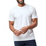 Fresh Clean Threads White Crewneck T-Shirt for Men - Pre Shrunk Soft Fitted Premium Classic Tee - Men's T Shirts Cotton Poly Blend - XL