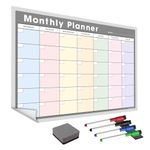 WallTAC A1 Monthly Planner Whiteboard Sticker for Wall | Made in the UK | Easy-to-Remove Calendar with Reusable Adhesive | Family Meal Planner and To Do List for Home and Office [60 x 84cm]