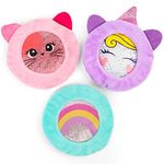 LotFancy Kids Ice Packs for Boo Boos, 3 Pack, Reusable Hot Cold Packs with Cute Plush Sleeves, Small Round Gel Beads Pads for Injuries, Headache, Wisdom Teeth, Pain Relief, 4.75”