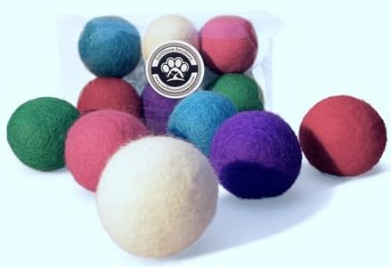 Earthtone Solutions Wool Cat Toys - Felt Cat Toy Balls Assortments for Small Pet Fetch and Play - Eco Friendly Quiet Wool Ball Cat Toy for Cats and Kittens - Choose Your Colors (Variety Pack)