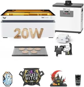WECREAT Laser Engraver with Clean Air, Rotary, Air Assist, 20W(20,000mW) Desktop Diode Laser Engraver and Cutter with Auto-Lifting Enclosure for Small Business DIY Wood Acrylic Metal Leather