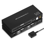 KVM Switch 1 Monitor 2 Computers DisplayPort 4K 60Hz DP 2 in 1 Out USB Switches Keyboard Mouse Shared USB 2 in 4 Out Compatible with PC Laptop Output TV Monitor Projector