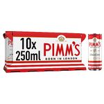 Pimm's No. 1 Cup & Lemonade | 5.4% vol | 10 x 250ml | Pre-Mixed & Ready to Drink | Iconic British Cocktails | Serve Chilled | Cocktail Cans | Ideally Portable for Picnics