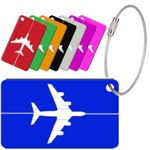 YUNYU 8 Pcs Luggage Tags,Aluminium Suitcase Tags with Steel Loop and Waterproof Name ID Card,Handbag Tag Labels Travel Accessories for Checked Luggage,Hand Luggage and Handbags(8 Colours)