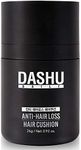 DASHU Daily Cushion for Hair Fall | Hair Fibers for Thinning Hair & Gray Hair Coverage | Root Concealer Hairline Powder | Waterproof Bald Spot Cover Up for Men 0.91oz (Black)