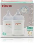 Pigeon SofTouch 3 Baby Bottle for 0+ Months Babies, BPA & BPS-Free, 160ml, PP, Twin Pack