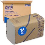 Scott Multifold Hand Towels 3749 - Folded Paper Hand Towels - 16 Packs x 250 White Paper Towels (4,000 Total)