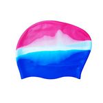 AWOCAN Silicone Long Hair Swim Cap Women Girl Waterproof Bathing Pool Swimming Cap Cover Ears to Keep Your Hair Dry, Anti-Slip and 3D Soft Stretchable Durable,Easy to Put On and Off (pink)