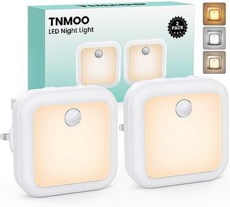 TNMOO Night Light Plug in Wall, Motion Sensor Lights Indoor Plug in Night Light, 2 Pack Night Light Kids 3000K Warm White, 3 Modes, Dimmable LED Night Light for Hallway, Stair, Bedroom, Garage, Kids
